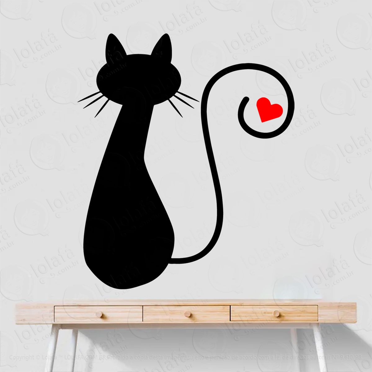 gato adesivo lousa quadro negro de parede para escrever com giz - mod:320