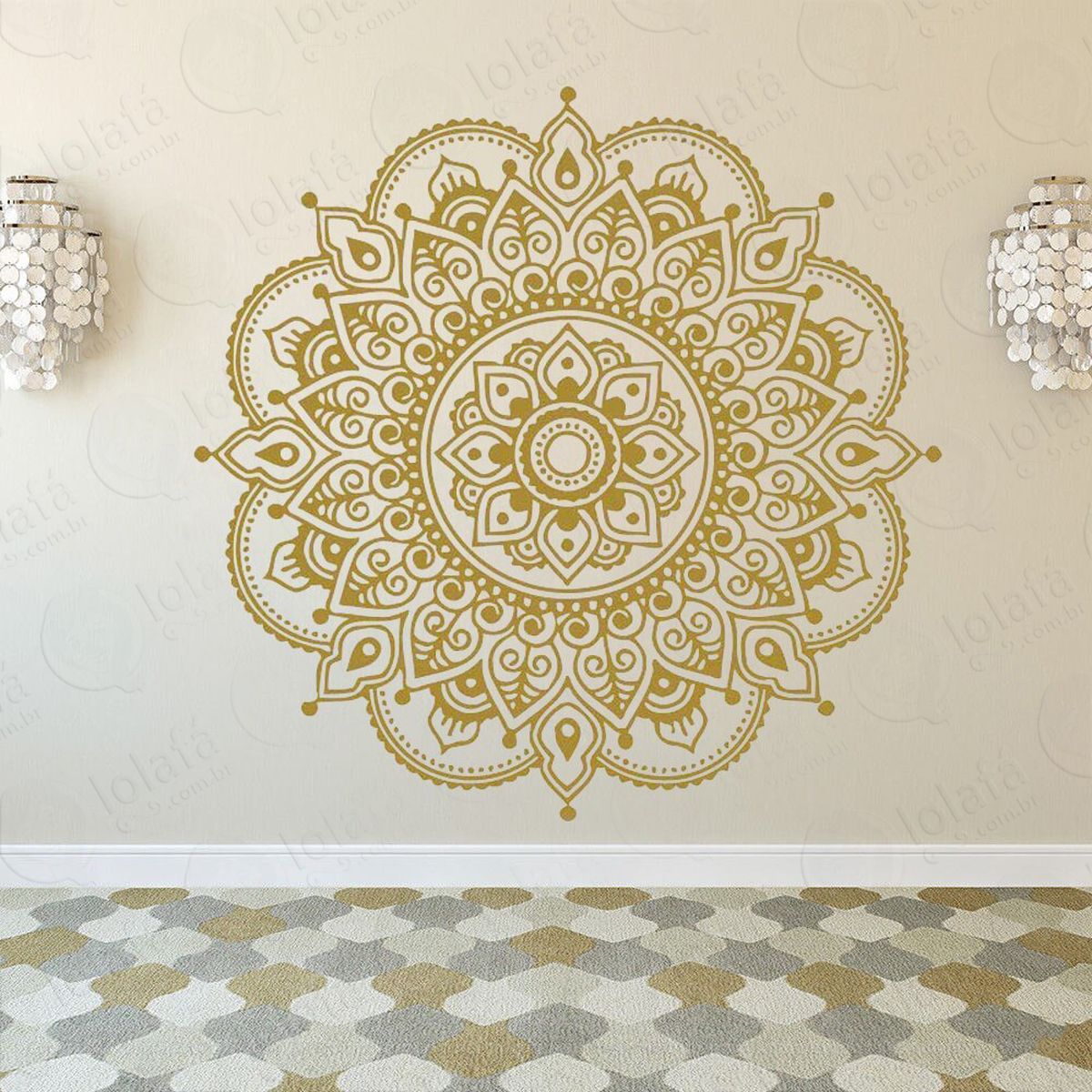 mandala para abrir caminhos adesivo de parede decorativo para casa, quarto, sala e vidro - mod:10