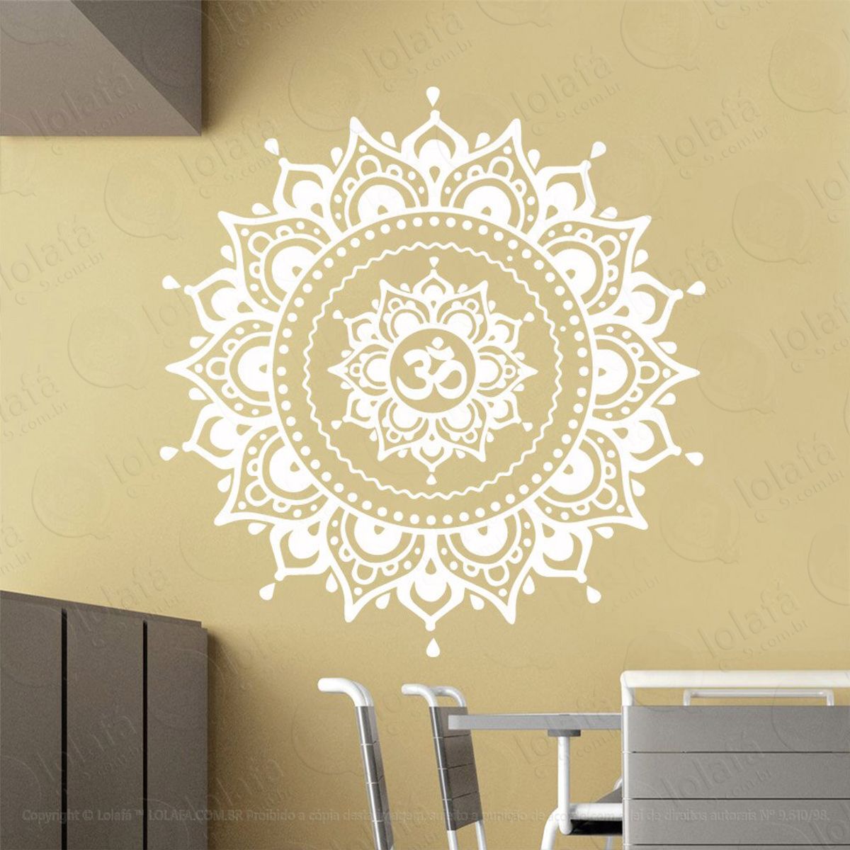 mandala do equilíbrio adesivo de parede decorativo para casa, quarto, sala e vidro - mod:11