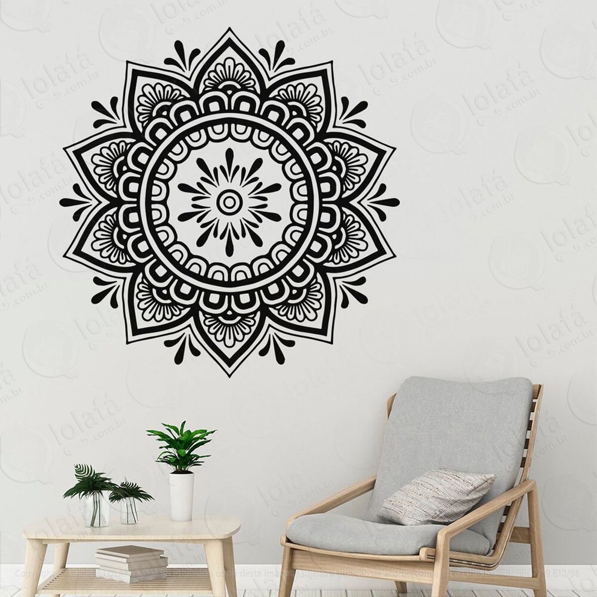 mandala para foco no objetivo adesivo de parede decorativo para casa, quarto, sala e vidro - mod:13