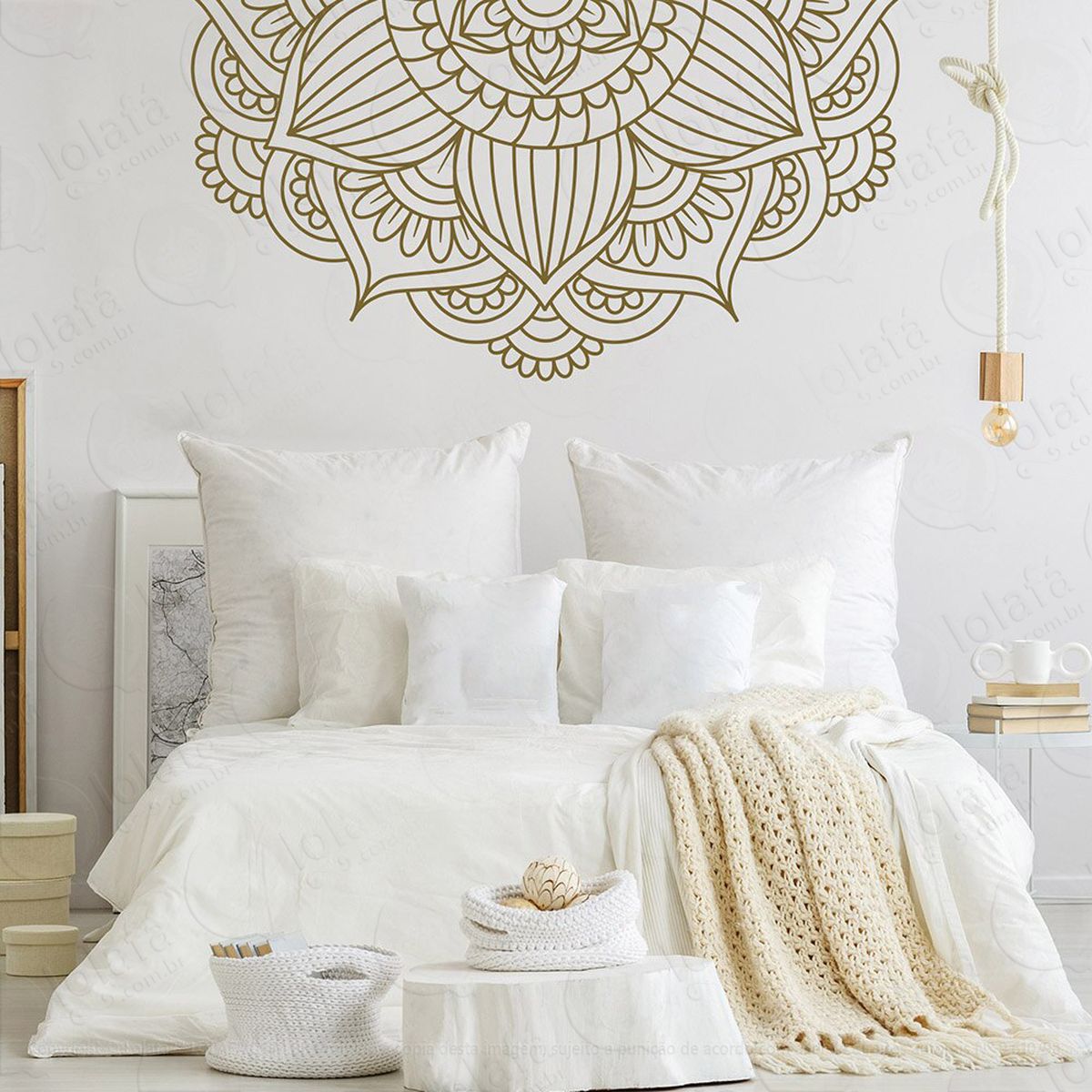 mandala para sucesso no amor adesivo de parede decorativo para casa, quarto, sala e vidro - mod:15