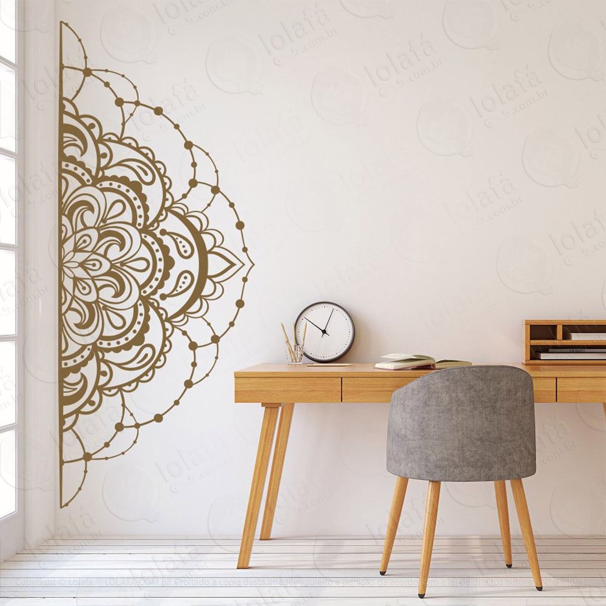 mandala para sucesso no trabalho adesivo de parede decorativo para casa, quarto, sala e vidro - mod:16