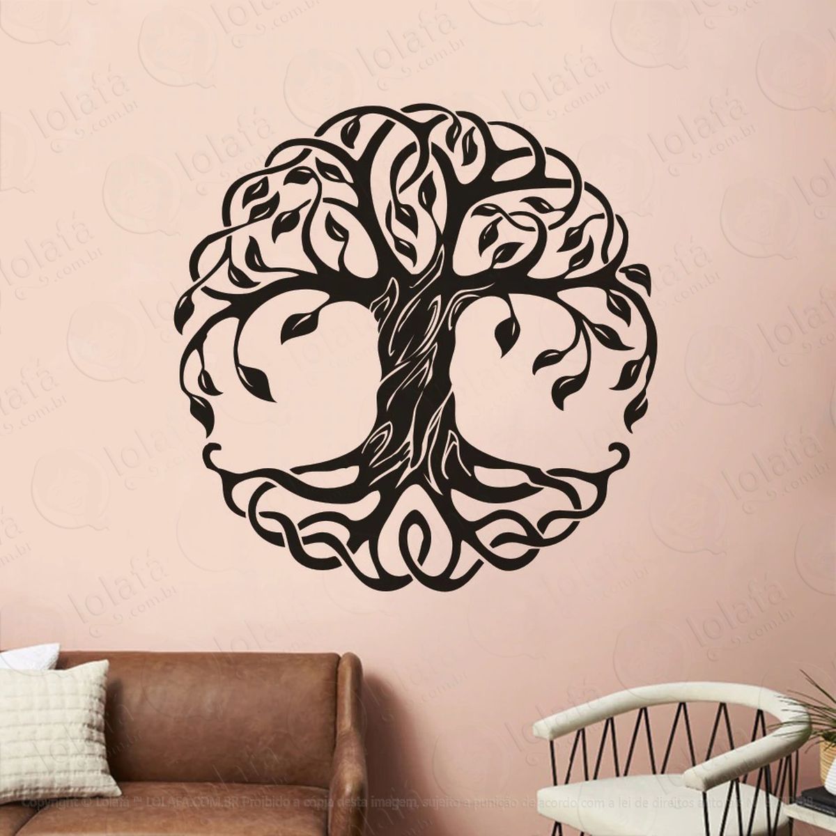 mandala Árvore da vida para busca pela força de viver adesivo de parede decorativo para casa, quarto, sala e vidro - mod:21