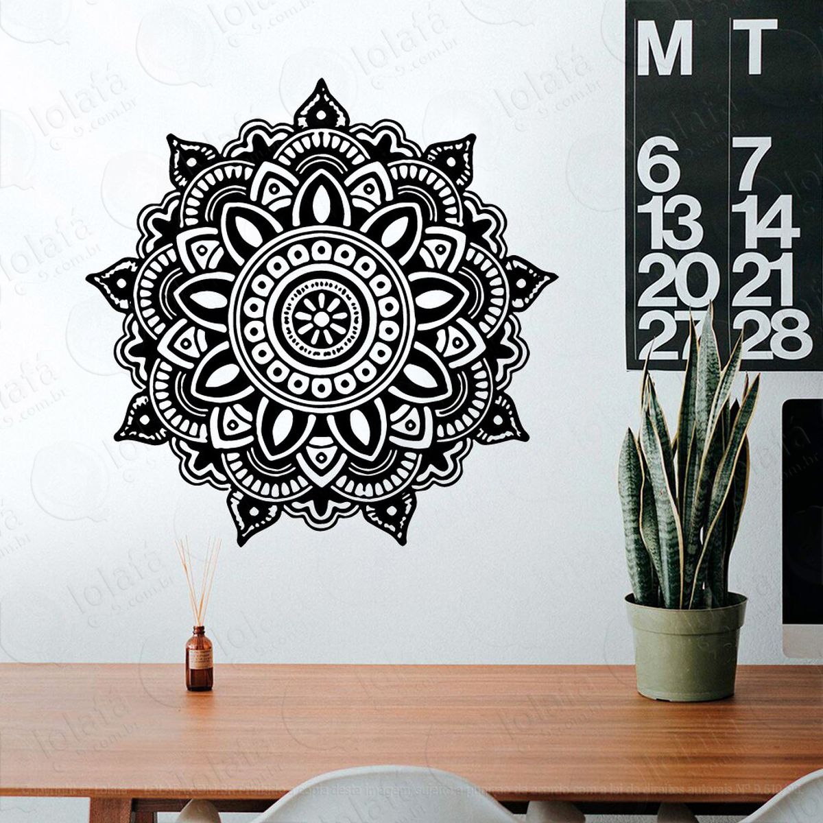 mandala para atrair saúde adesivo de parede decorativo para casa, quarto, sala e vidro - mod:22