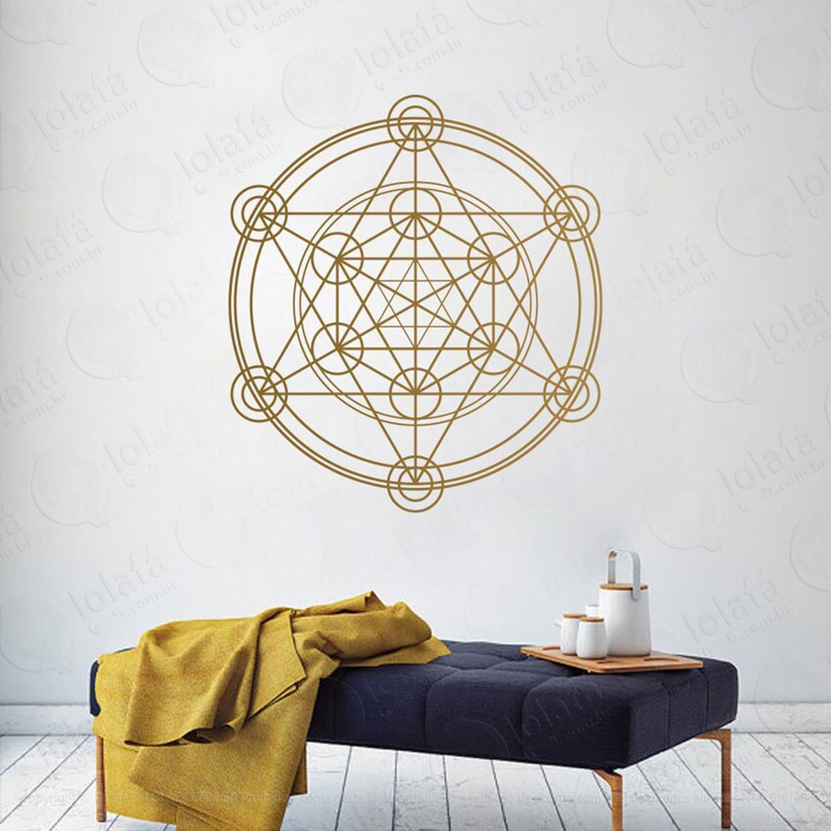 mandala geométrica para proteção do lar adesivo de parede decorativo para casa, quarto, sala e vidro - mod:24