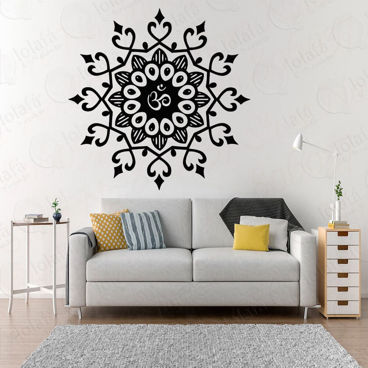 mandala para equilíbrio interior adesivo de parede decorativo para casa, quarto, sala e vidro - mod:31