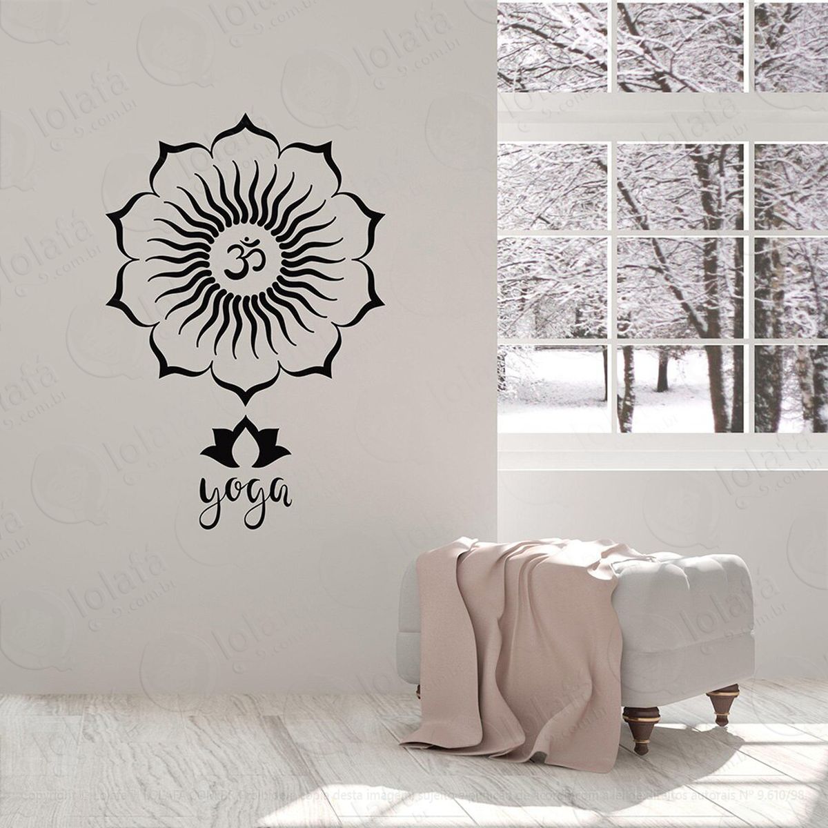 mandala yoga para equilíbrio da mente adesivo de parede decorativo para casa, quarto, sala e vidro - mod:34