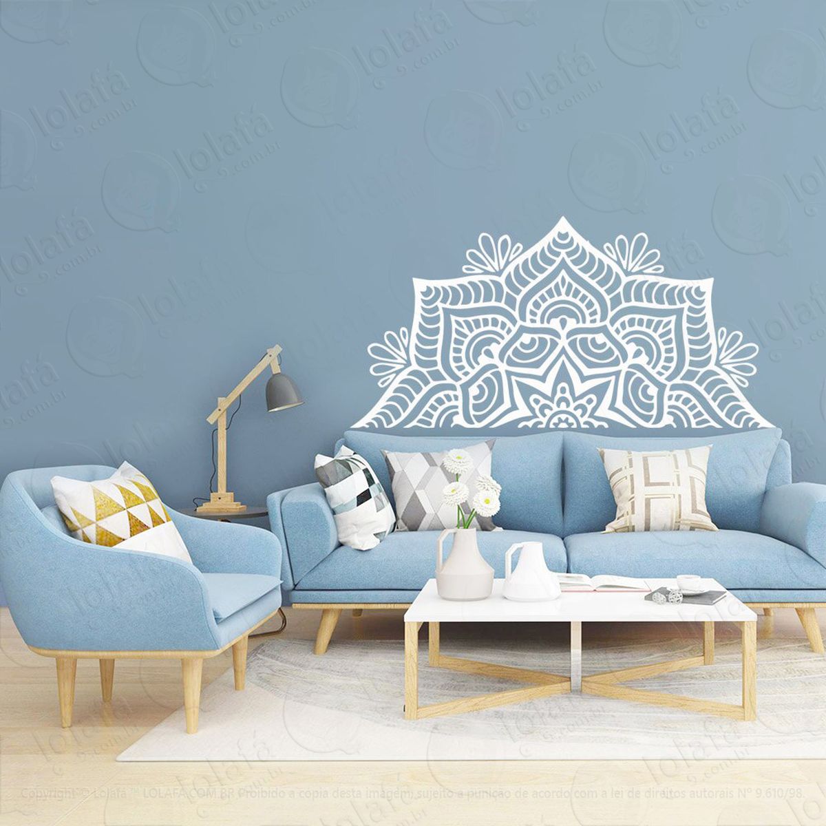 mandala da esperança adesivo de parede decorativo para casa, quarto, sala e vidro - mod:39