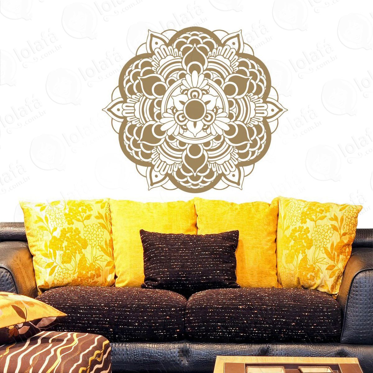 mandala da fé e equilíbrio adesivo de parede decorativo para casa, quarto, sala e vidro - mod:46