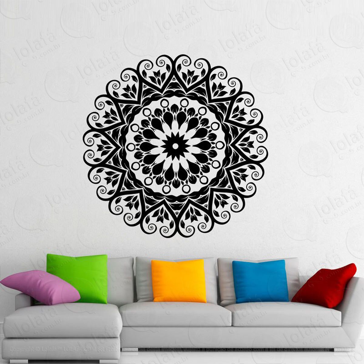 mandala do altruísmo adesivo de parede decorativo para casa, quarto, sala e vidro - mod:48