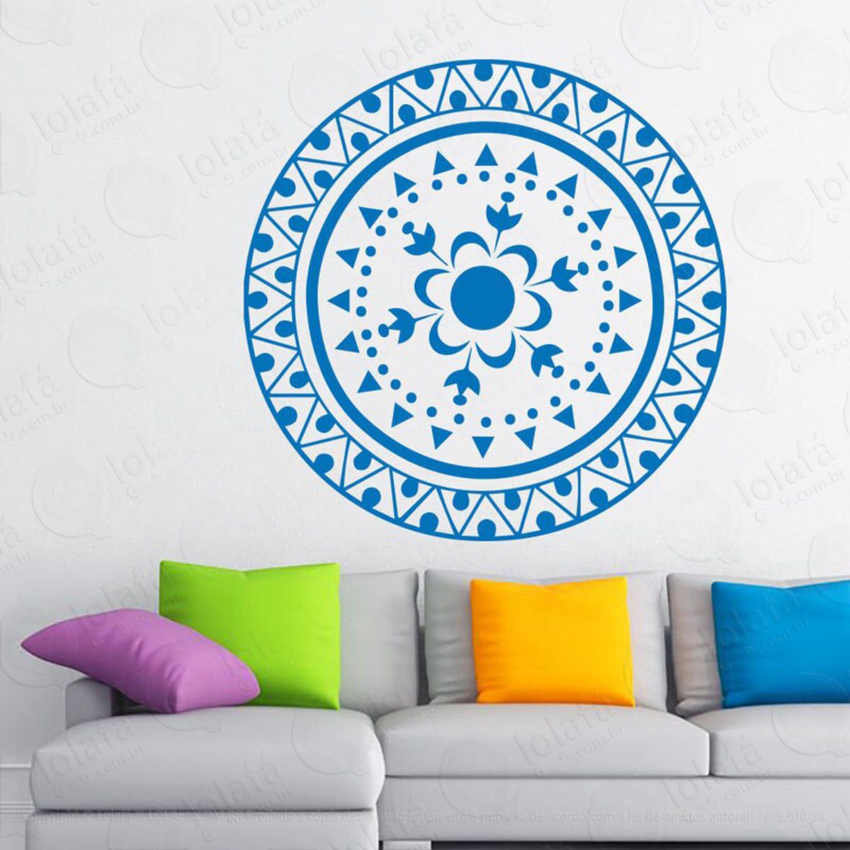 mandala para dias prósperos adesivo de parede decorativo para casa, quarto, sala e vidro - mod:50