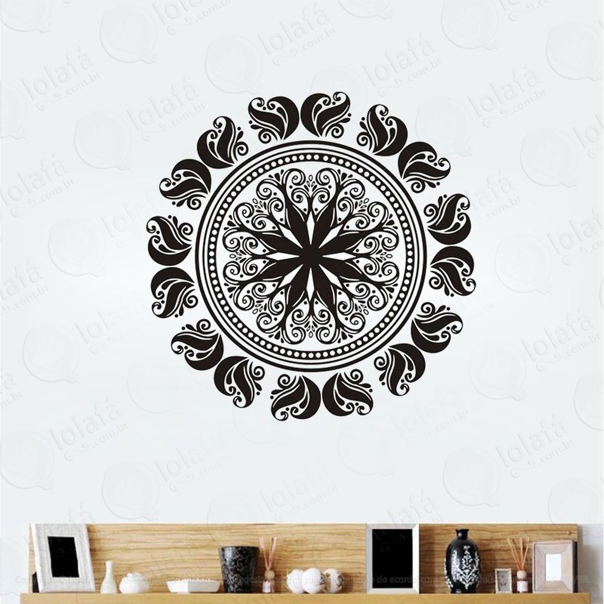 mandala da bondade e harmonia adesivo de parede decorativo para casa, quarto, sala e vidro - mod:51