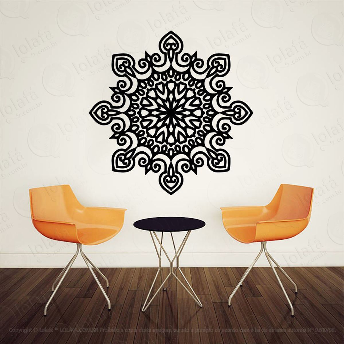 mandala para bênção do lar adesivo de parede decorativo para casa, quarto, sala e vidro - mod:52