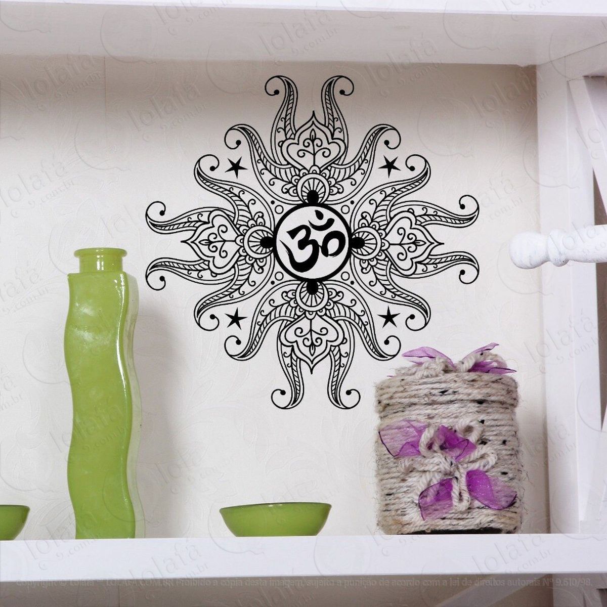 mandala para equilíbrio da mente adesivo de parede decorativo para casa, quarto, sala e vidro - mod:54