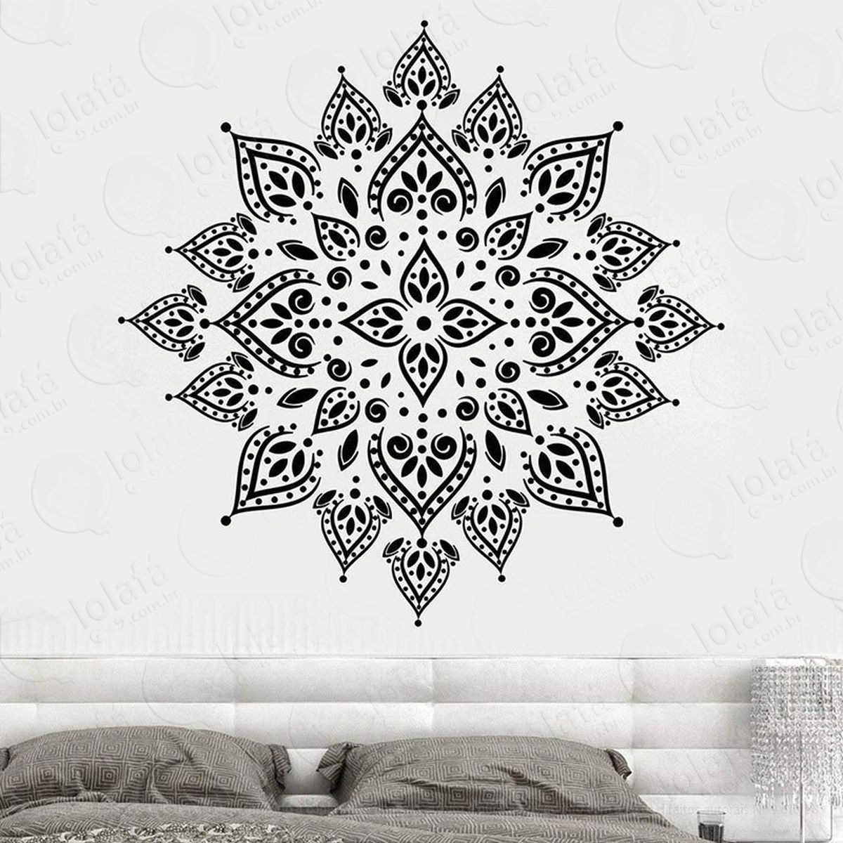 mandala do agradecimento adesivo de parede decorativo para casa, quarto, sala e vidro - mod:56