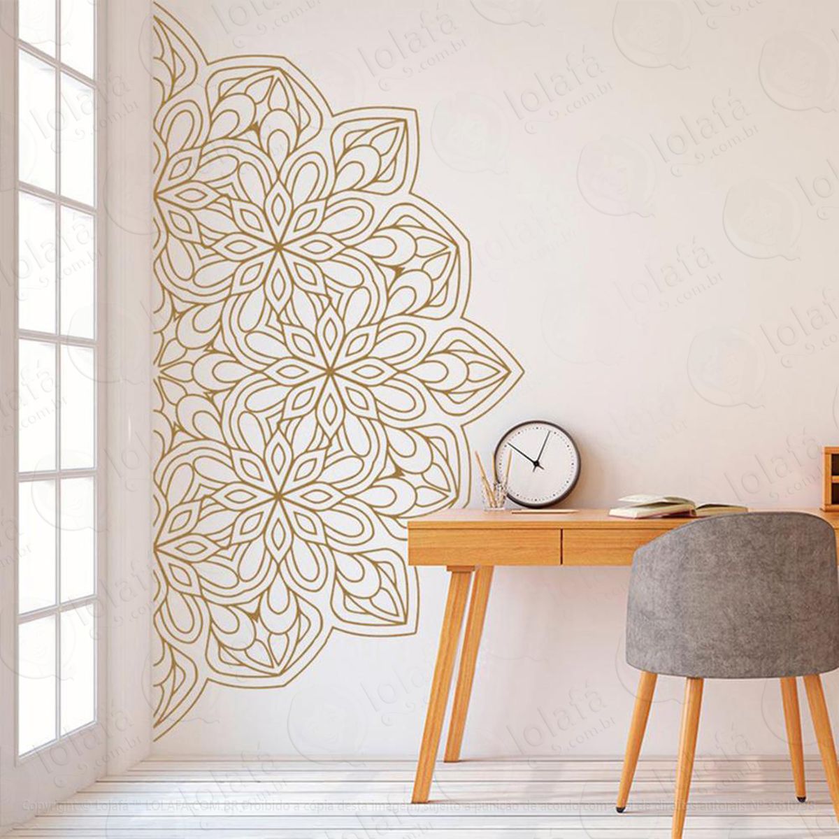 mandala para conquistar seus objetivos adesivo de parede decorativo para casa, quarto, sala e vidro - mod:59