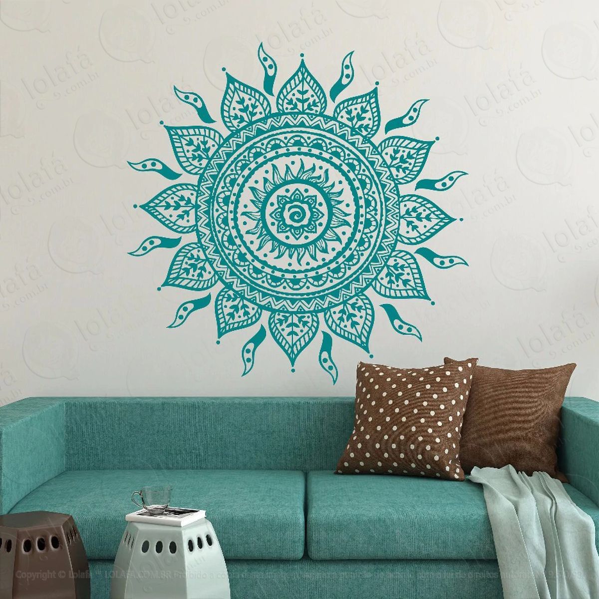 mandala para atrair boas energias adesivo de parede decorativo para casa, quarto, sala e vidro - mod:60