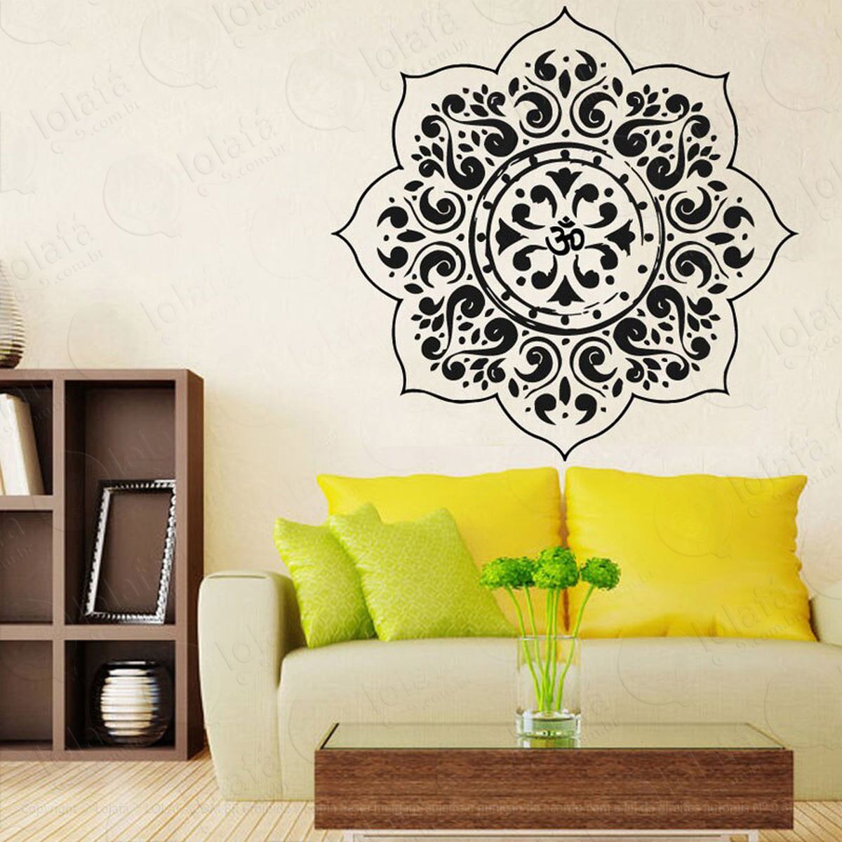 mandala para sintonizar corpo mente e espírito adesivo de parede decorativo para casa, quarto, sala e vidro - mod:64