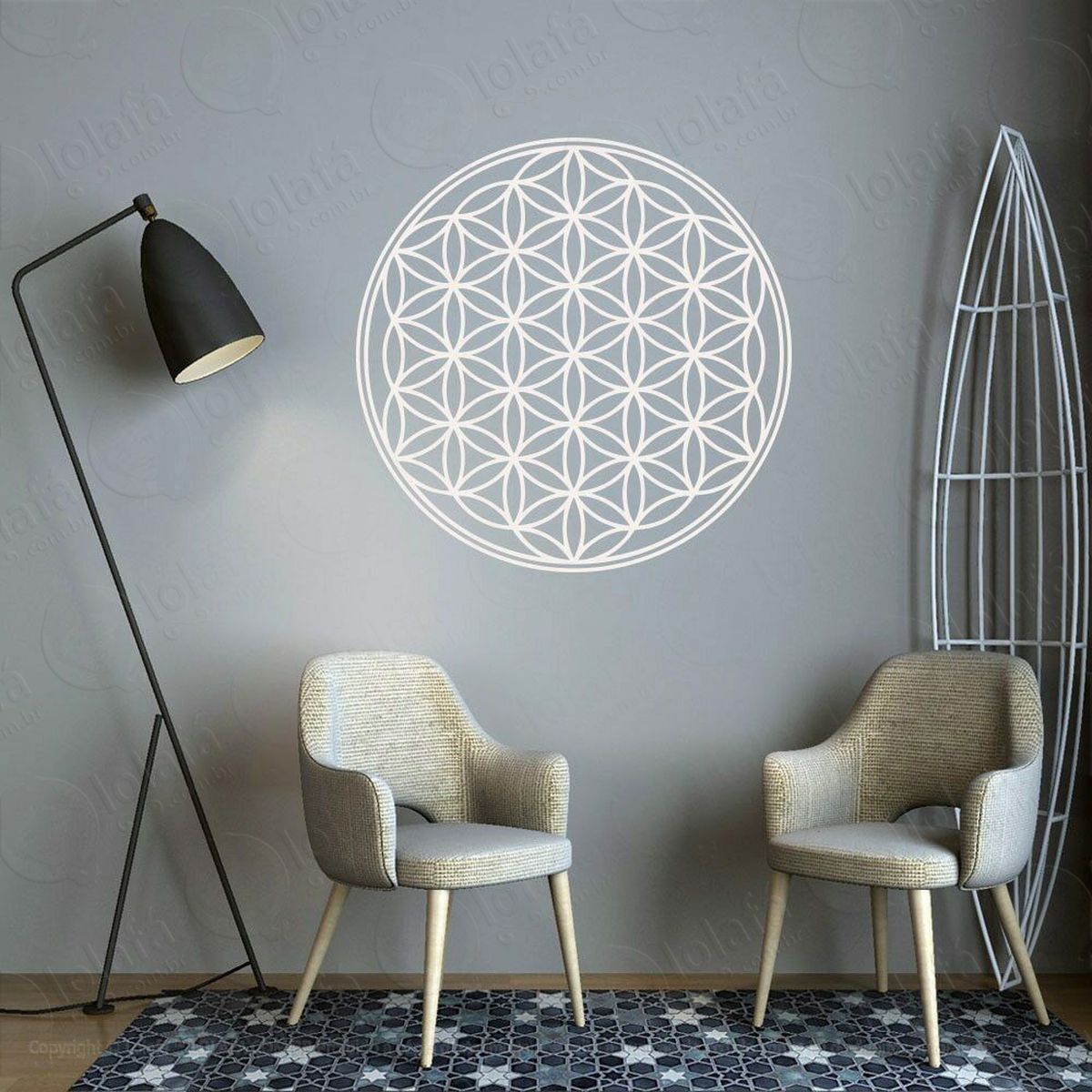 mandala para filtrar as energias negativas adesivo de parede decorativo para casa, quarto, sala e vidro - mod:66