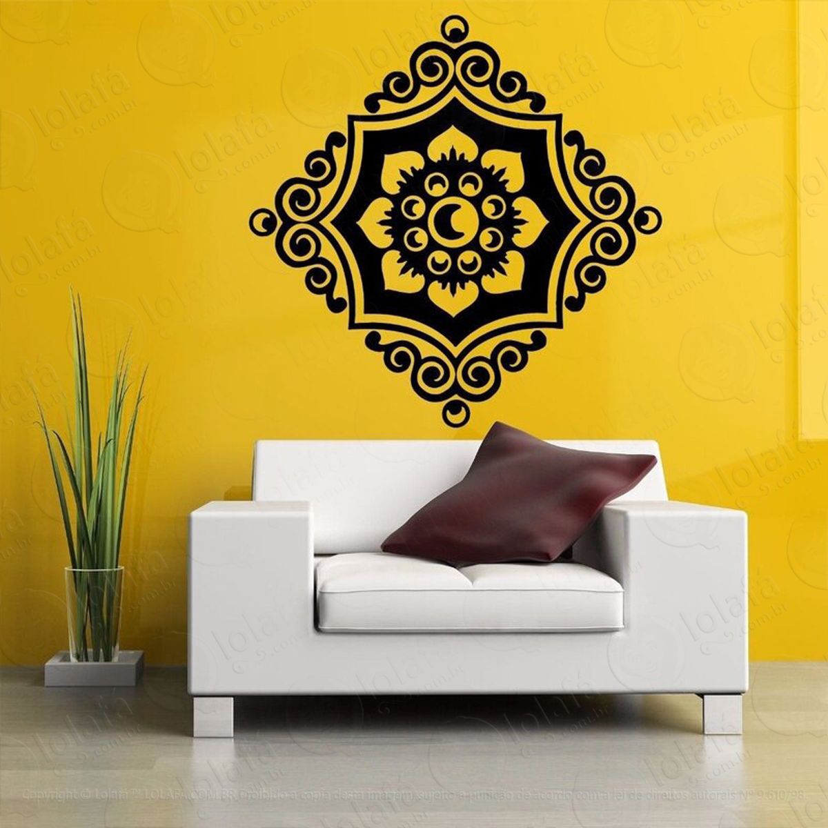 mandala seja eterno adesivo de parede decorativo para casa, quarto, sala e vidro - mod:67