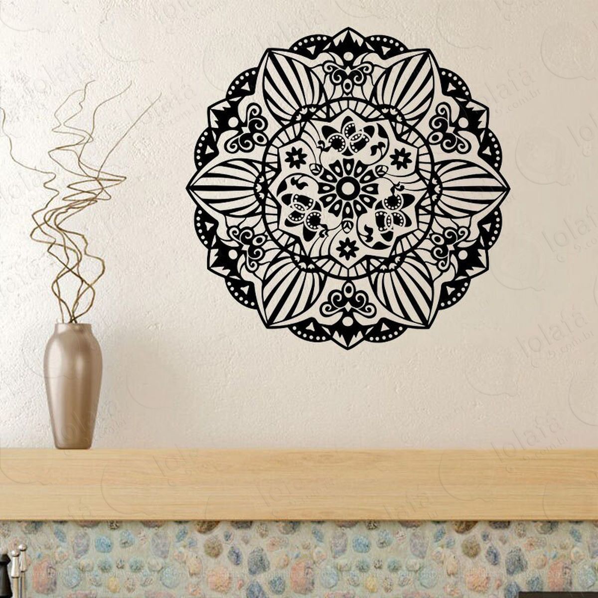 mandala para proteção da família adesivo de parede decorativo para casa, quarto, sala e vidro - mod:68