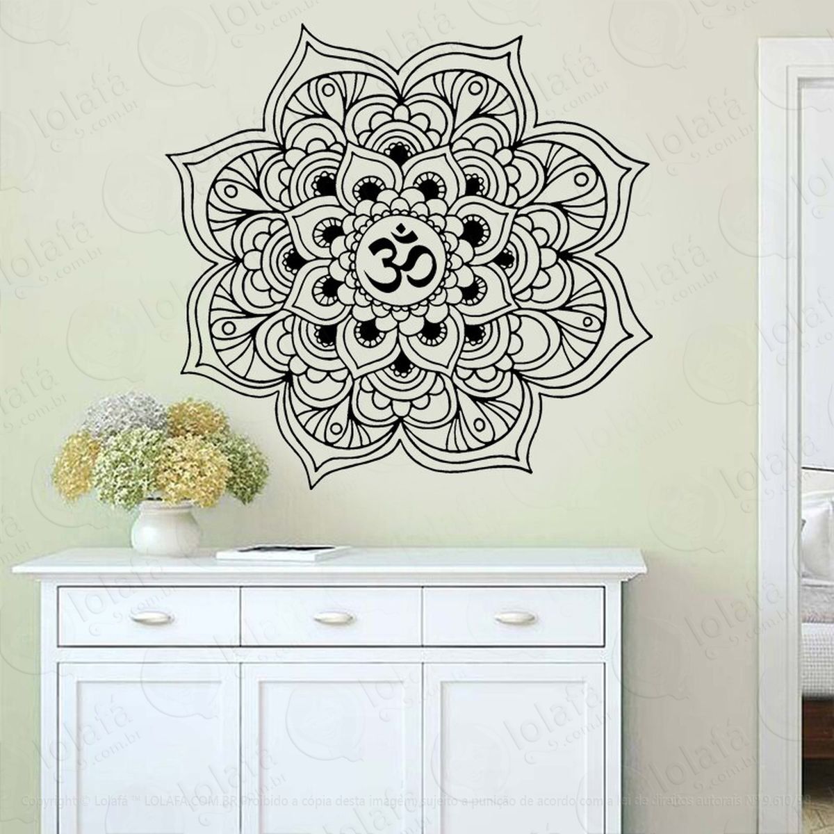 mandala seja equilíbrio adesivo de parede decorativo para casa, quarto, sala e vidro - mod:69