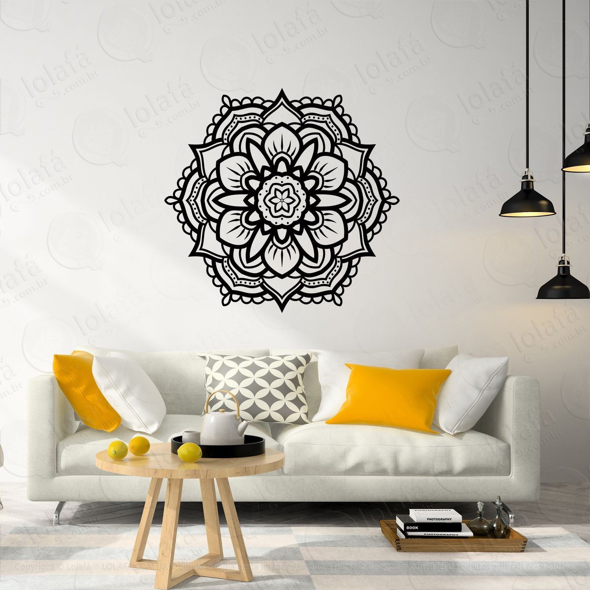 mandala para proteção do lar adesivo de parede decorativo para casa, quarto, sala e vidro - mod:70