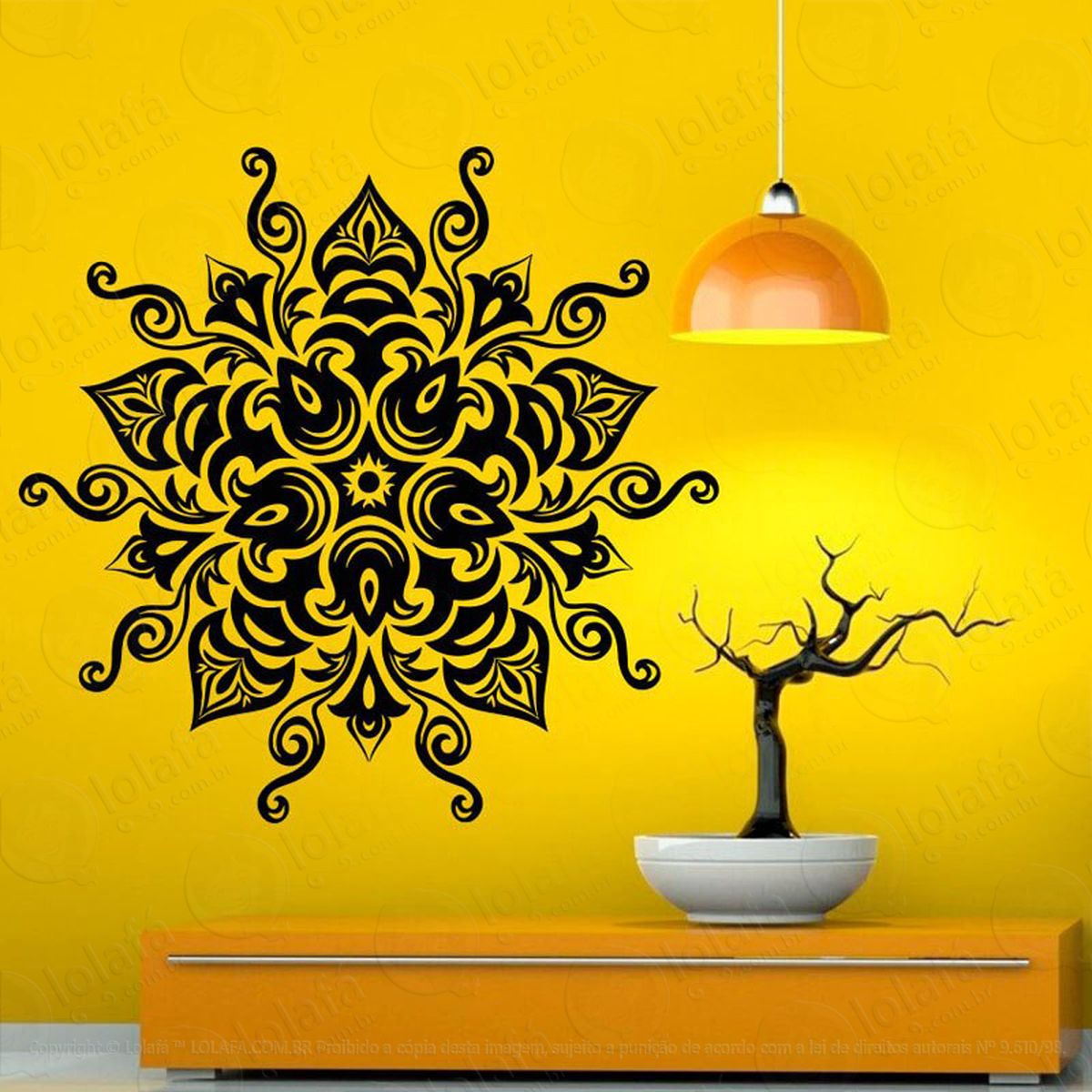 mandala para busca pela força de viver adesivo de parede decorativo para casa, quarto, sala e vidro - mod:71