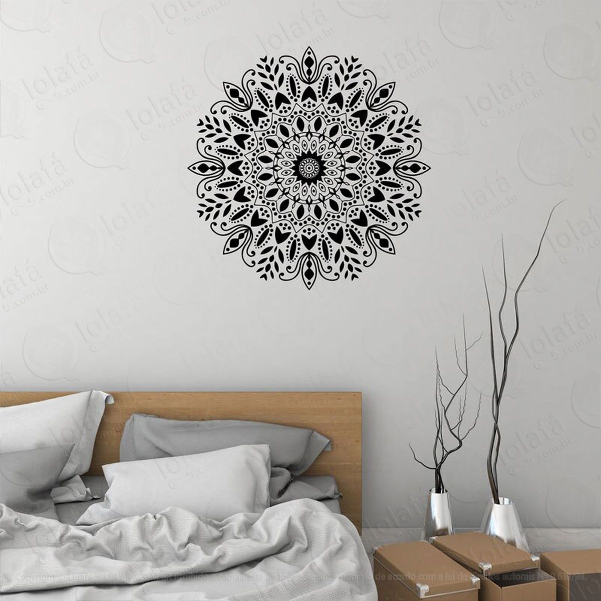 mandala para fé em si mesmo adesivo de parede decorativo para casa, quarto, sala e vidro - mod:76