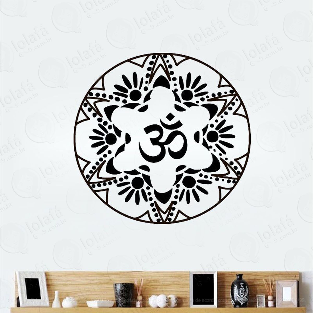 mandala do autocontrole adesivo de parede decorativo para casa, quarto, sala e vidro - mod:78