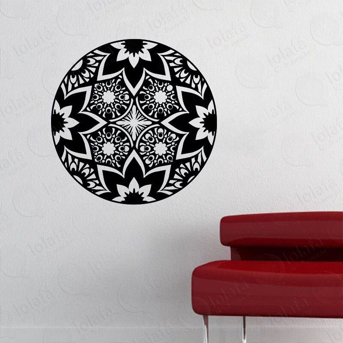 mandala seja luz adesivo de parede decorativo para casa, quarto, sala e vidro - mod:80