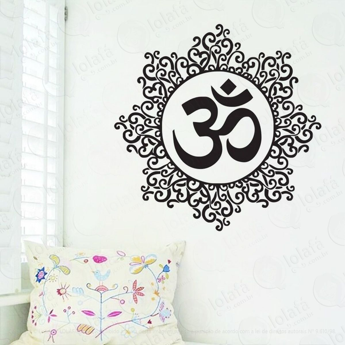 mandala para busca do eu interior adesivo de parede decorativo para casa, quarto, sala e vidro - mod:84