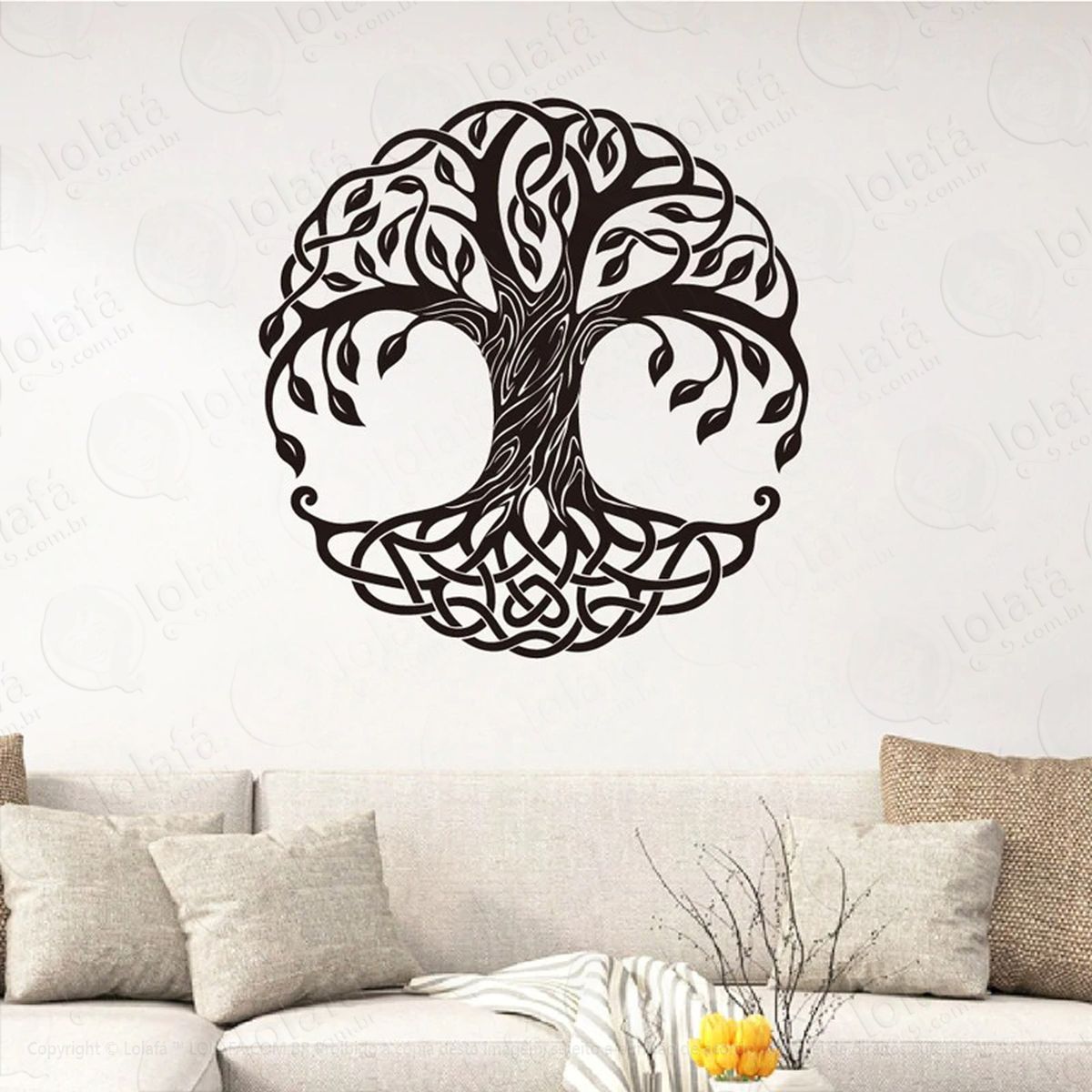 mandala Árvore da vida para cultivar a renovação adesivo de parede decorativo para casa, quarto, sala e vidro - mod:85