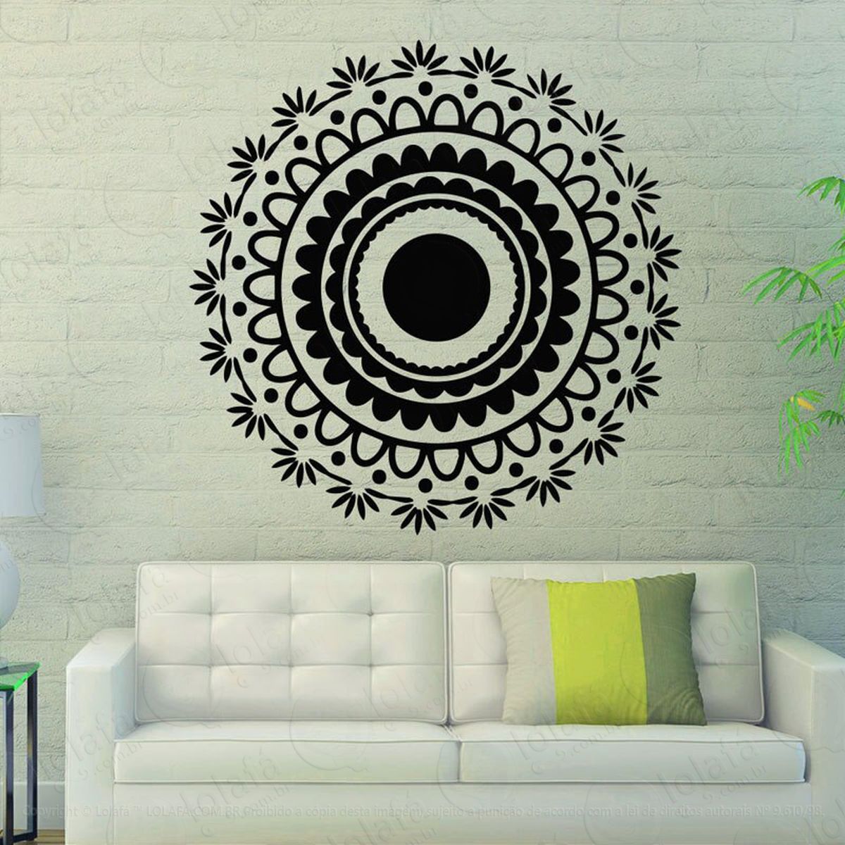 mandala para concentração e foco adesivo de parede decorativo para casa, quarto, sala e vidro - mod:86