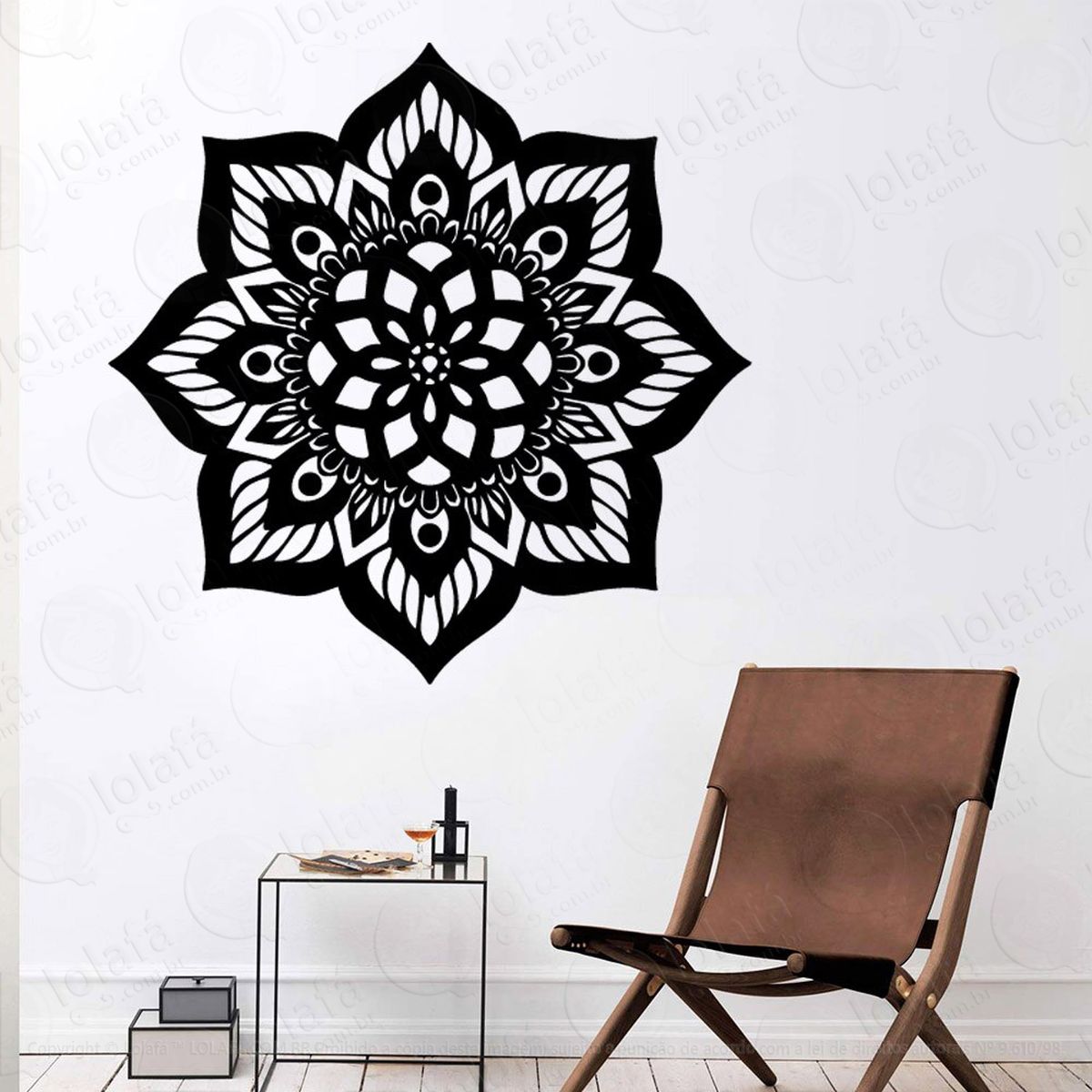 mandala das boas escolhas adesivo de parede decorativo para casa, quarto, sala e vidro - mod:87