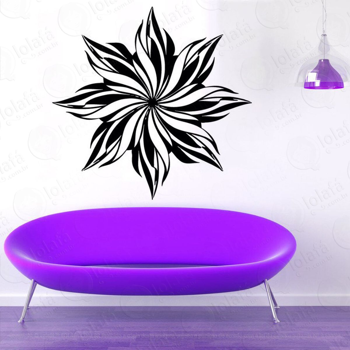 mandala para seguir por bons caminhos adesivo de parede decorativo para casa, quarto, sala e vidro - mod:89