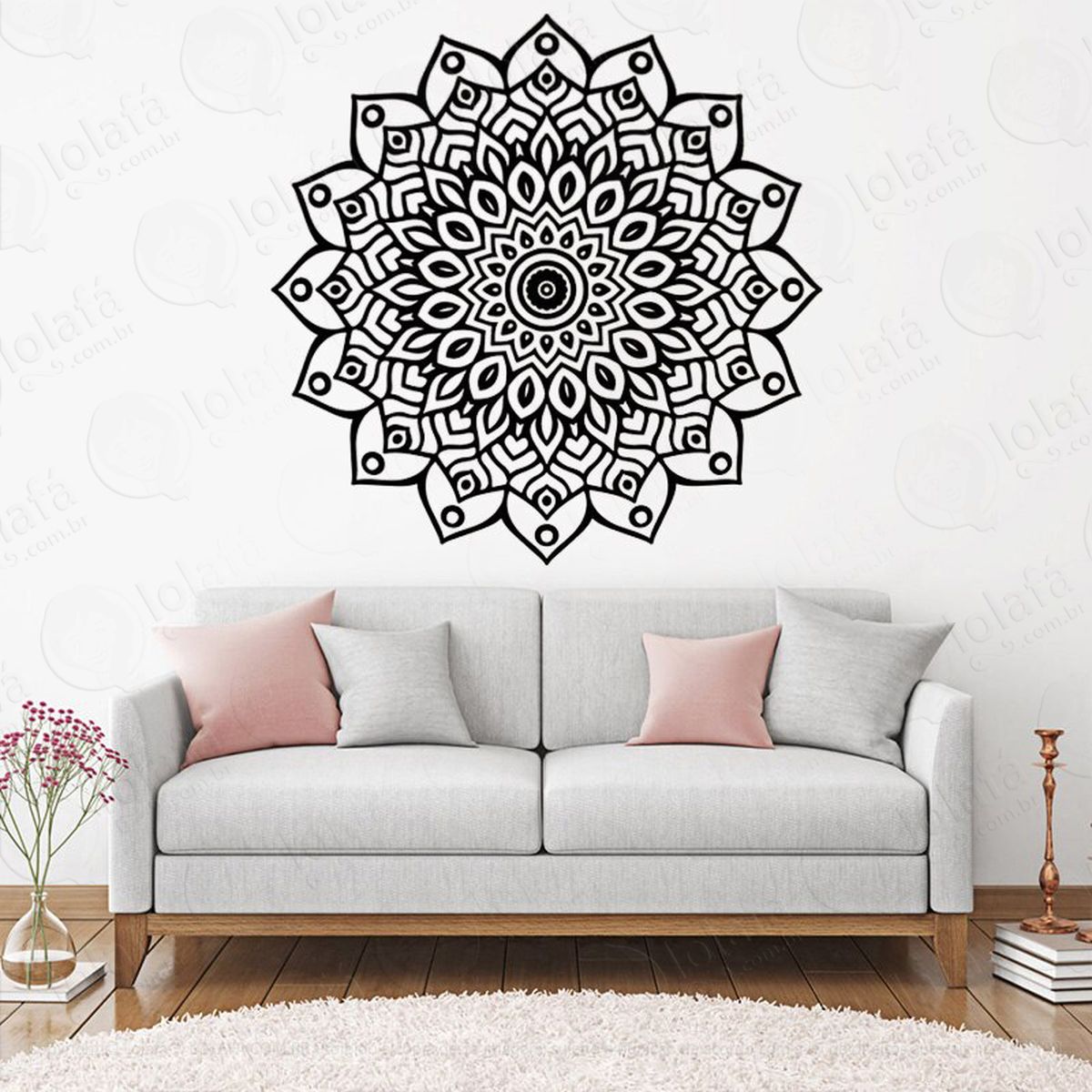 mandala mentalize que realiza adesivo de parede decorativo para casa, quarto, sala e vidro - mod:90