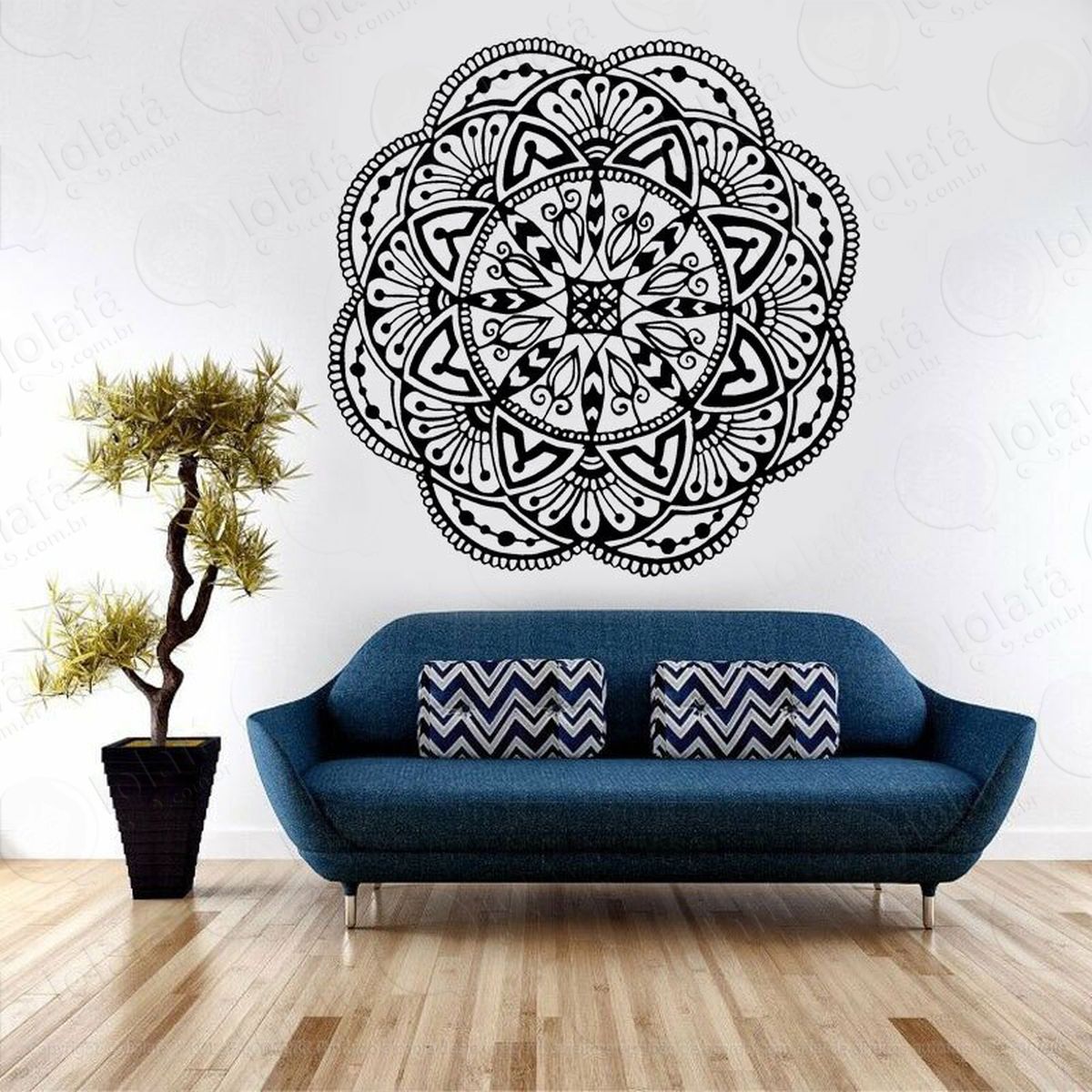 mandala para harmonia interior adesivo de parede decorativo para casa, quarto, sala e vidro - mod:91