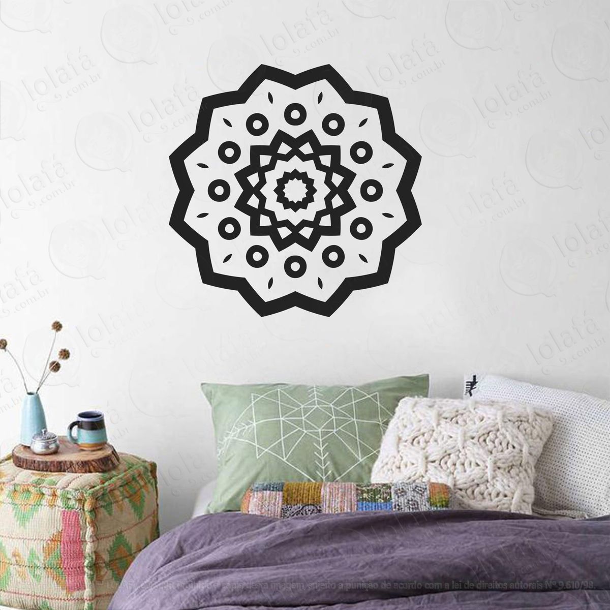 mandala seja simplicidade adesivo de parede decorativo para casa, quarto, sala e vidro - mod:92