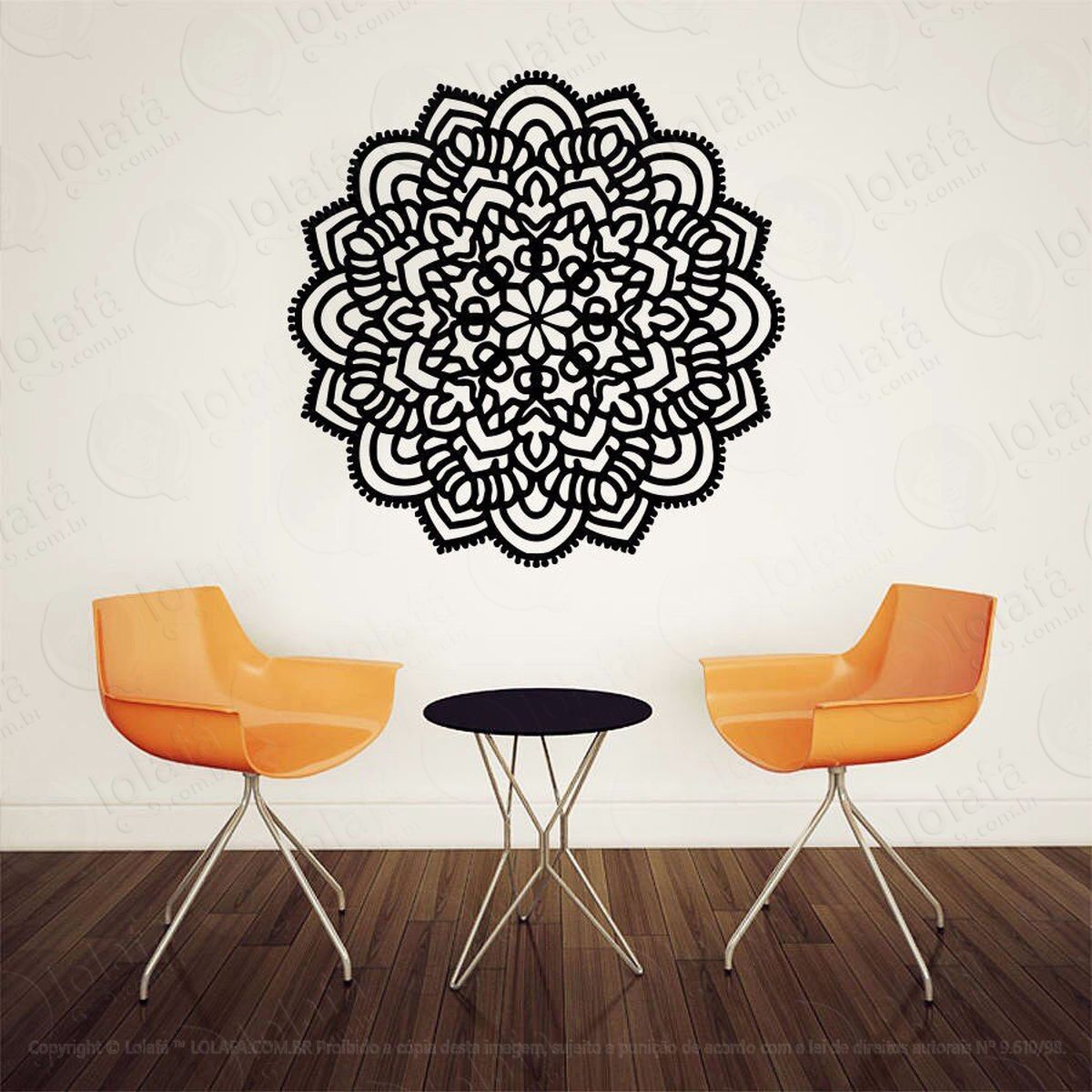 mandala para atrair felicidade adesivo de parede decorativo para casa, quarto, sala e vidro - mod:94