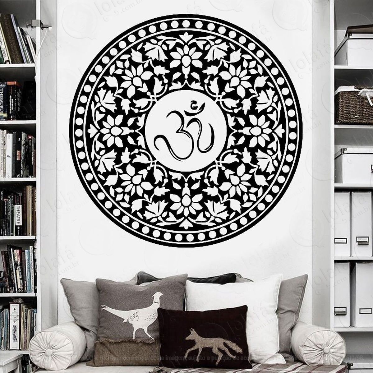 mandala para resplandecer a força interior adesivo de parede decorativo para casa, quarto, sala e vidro - mod:96