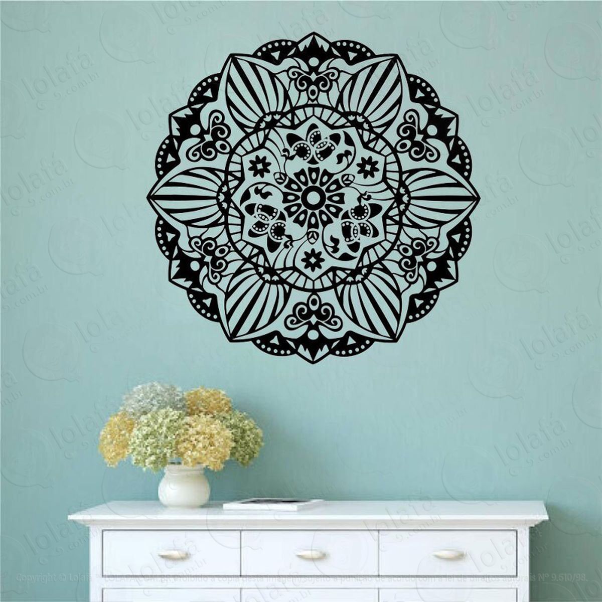 mandala para proteção da família adesivo de parede decorativo para casa, quarto, sala e vidro - mod:97