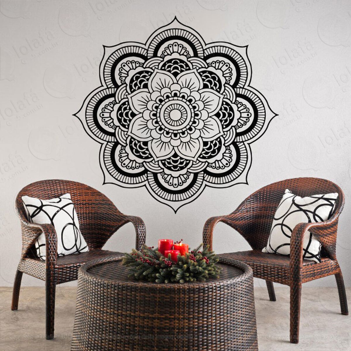 mandala para atrair pensamentos positivos adesivo de parede decorativo para casa, quarto, sala e vidro - mod:98