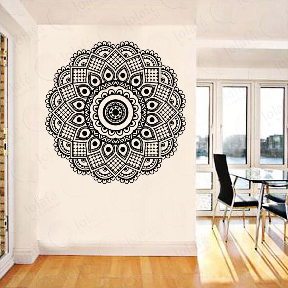 mandala para controle da ansiedade adesivo de parede decorativo para casa, quarto, sala e vidro - mod:100