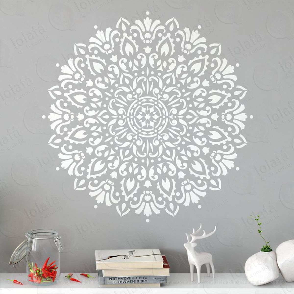 mandala do encorajamento adesivo de parede decorativo para casa, quarto, sala e vidro - mod:101