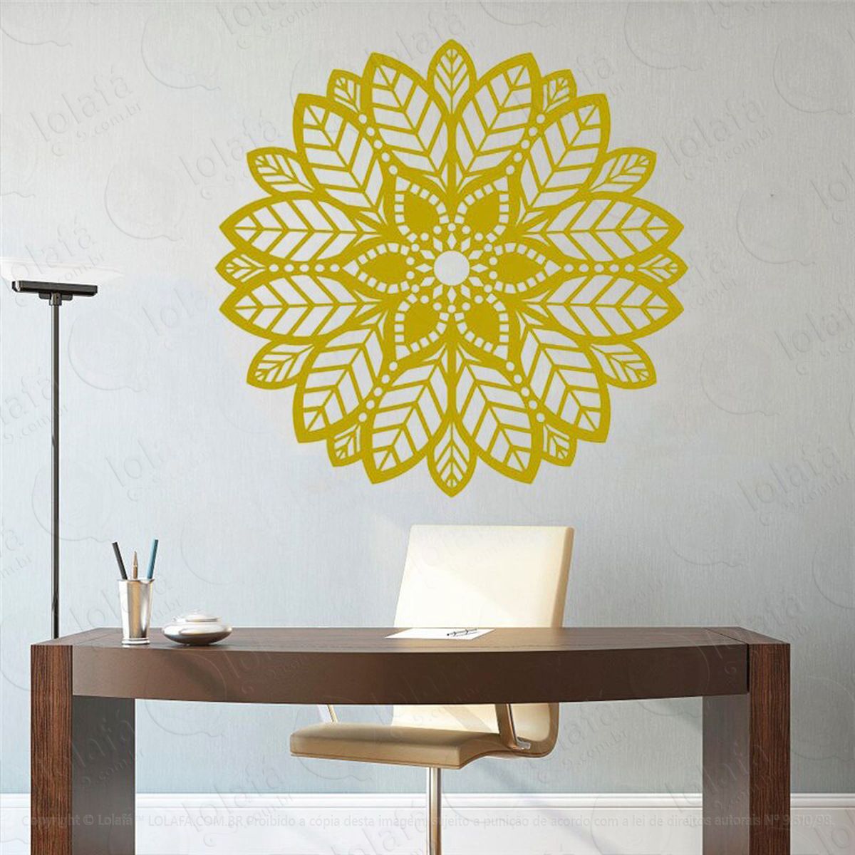 mandala da amizade adesivo de parede decorativo para casa, quarto, sala e vidro - mod:105