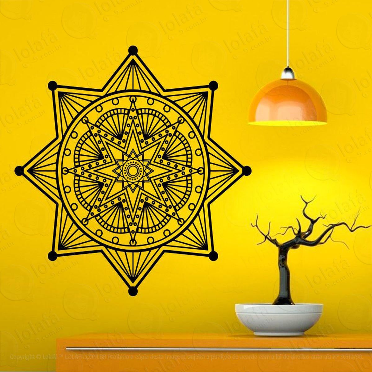 mandala para cultivar a riqueza e prosperidade adesivo de parede decorativo para casa, quarto, sala e vidro - mod:106