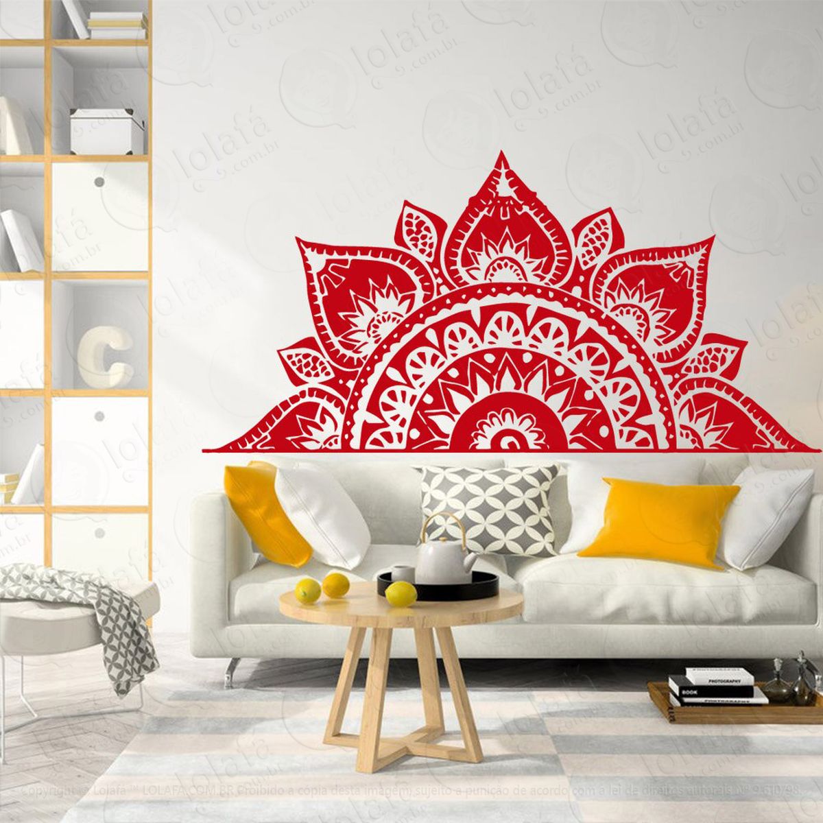 mandala da gratidão pela vida adesivo de parede decorativo para casa, quarto, sala e vidro - mod:108