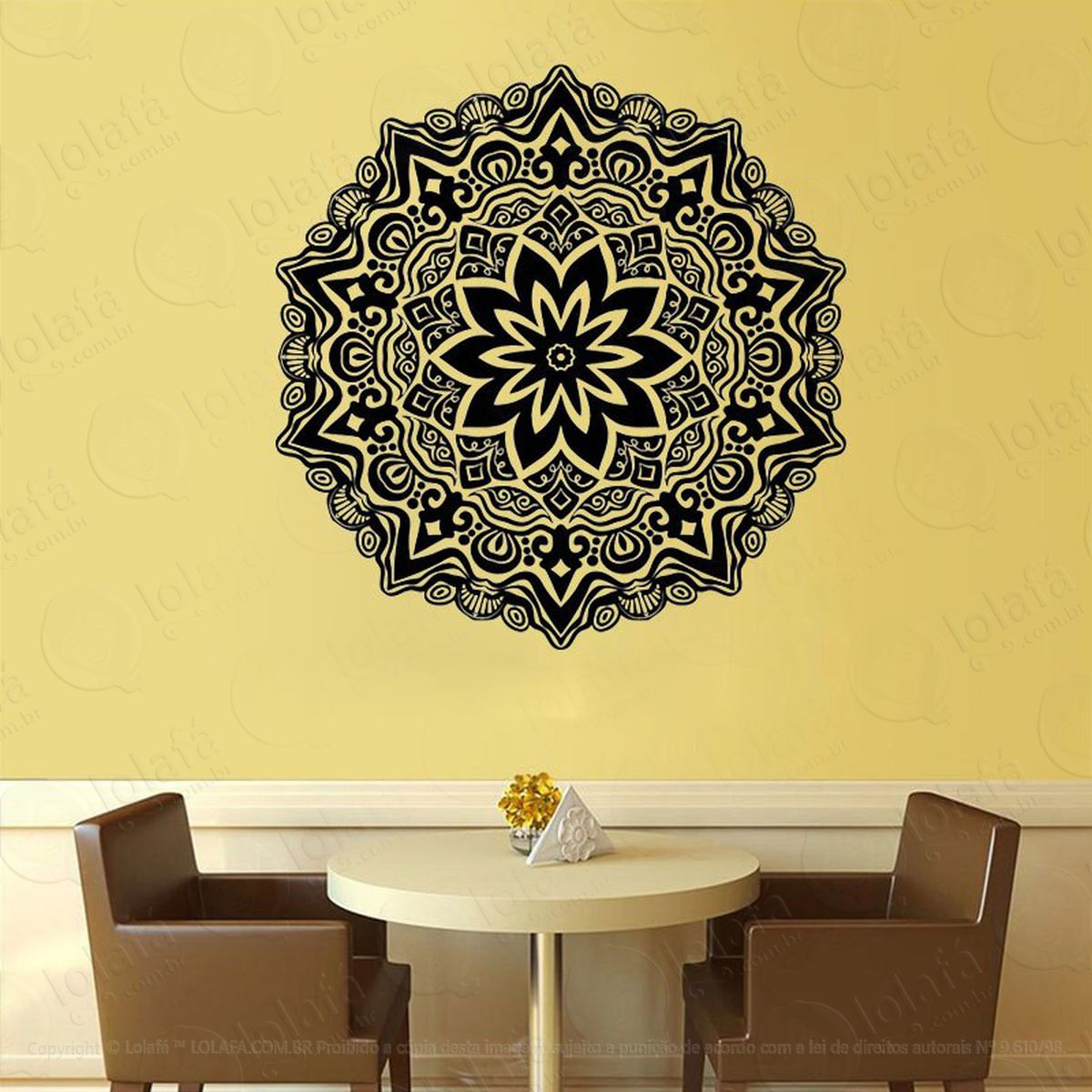 mandala para manter a fé adesivo de parede decorativo para casa, quarto, sala e vidro - mod:109