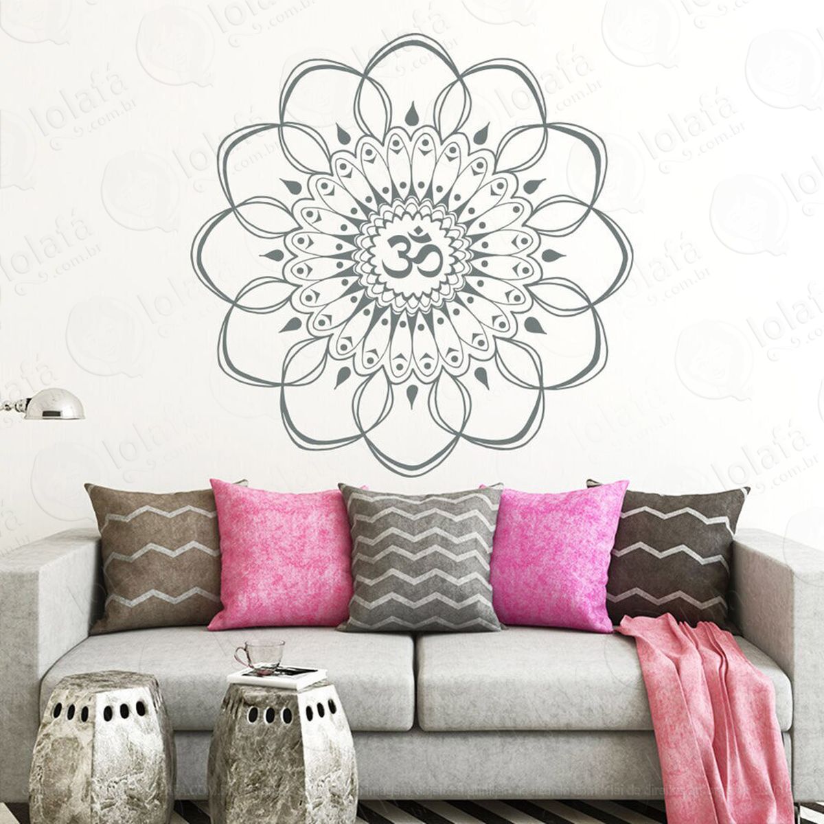 mandala para equilíbrio do universo interior adesivo de parede decorativo para casa, quarto, sala e vidro - mod:112